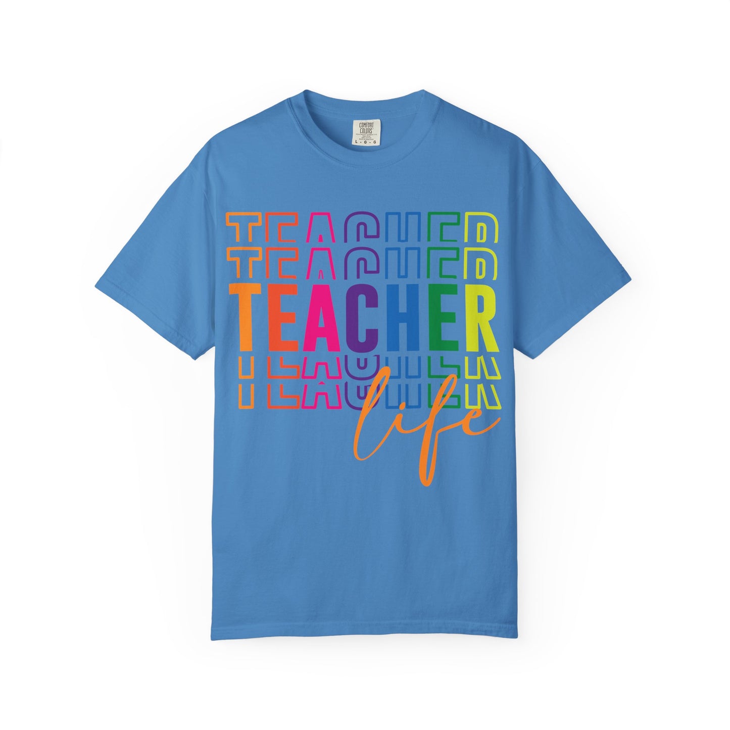 Vibrant Teacher Life T-shirt, Gift for Teachers, School Apparel, Teacher Appreciation Day, Classroom Wardrobe, Unisex Floral Tee
