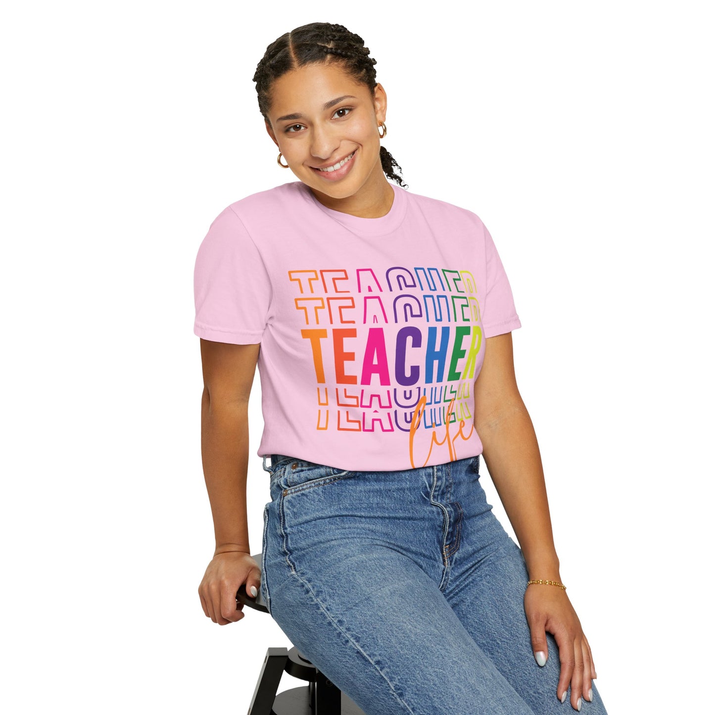 Vibrant Teacher Life T-shirt, Gift for Teachers, School Apparel, Teacher Appreciation Day, Classroom Wardrobe, Unisex Floral Tee