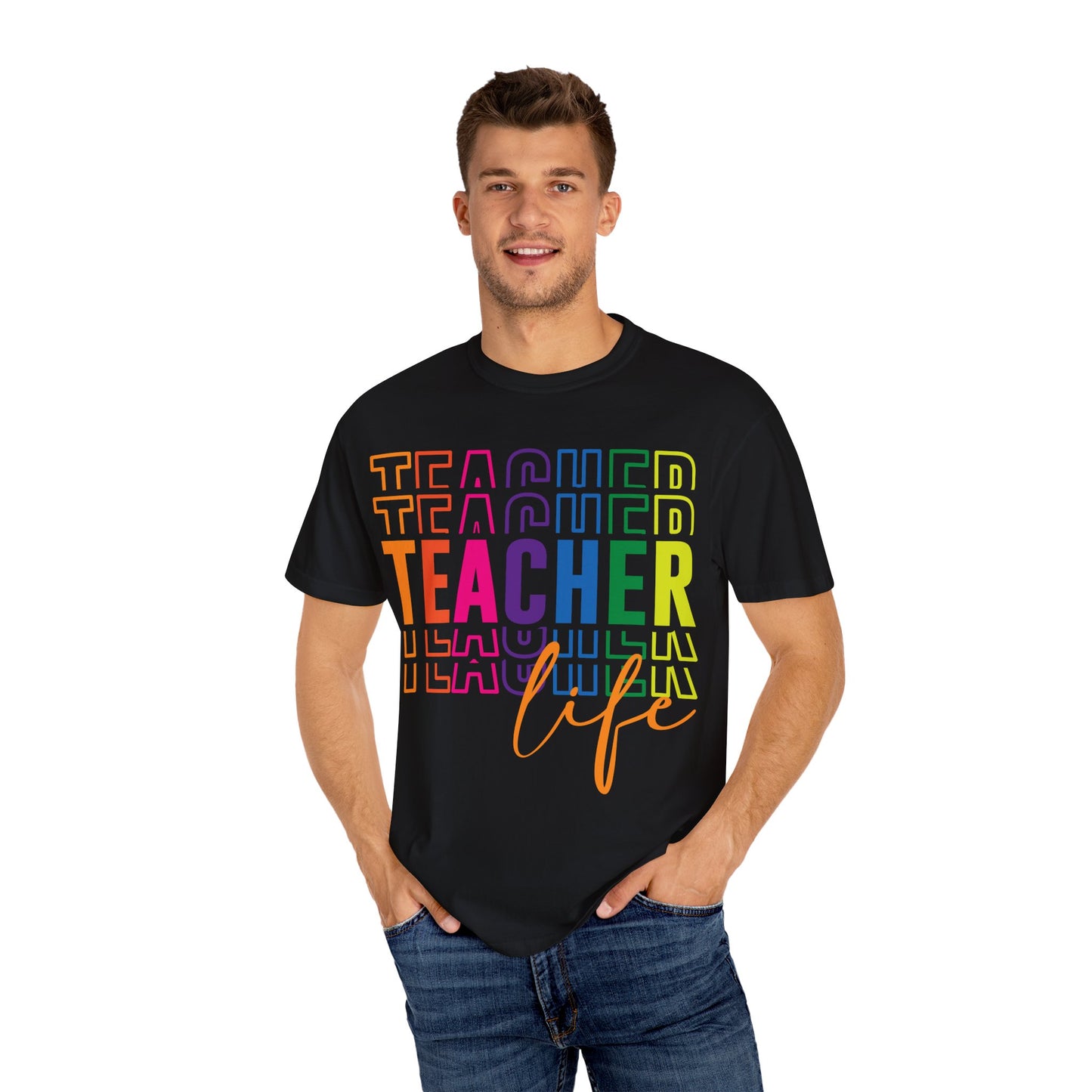 Vibrant Teacher Life T-shirt, Gift for Teachers, School Apparel, Teacher Appreciation Day, Classroom Wardrobe, Unisex Floral Tee