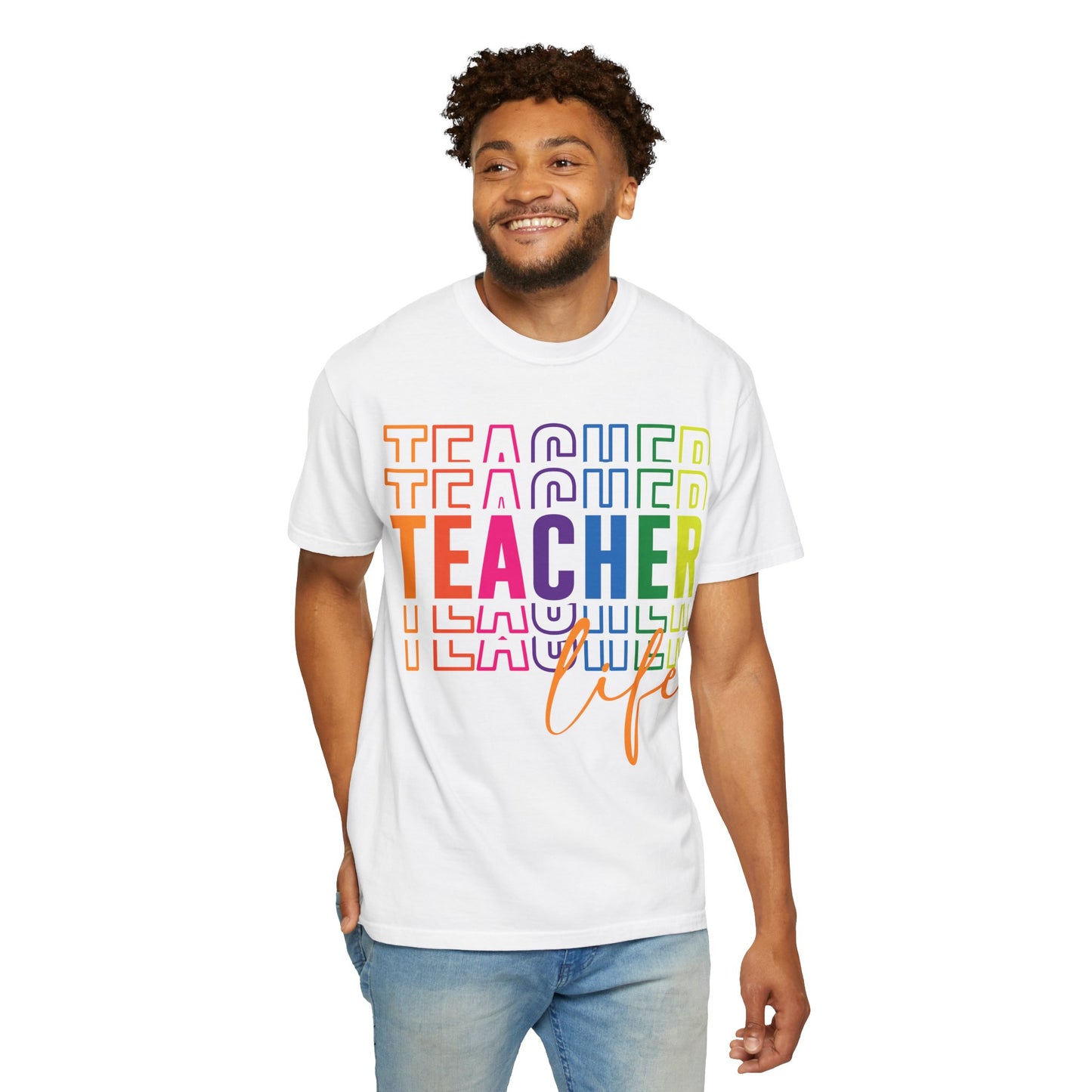 Vibrant Teacher Life T-shirt, Gift for Teachers, School Apparel, Teacher Appreciation Day, Classroom Wardrobe, Unisex Floral Tee