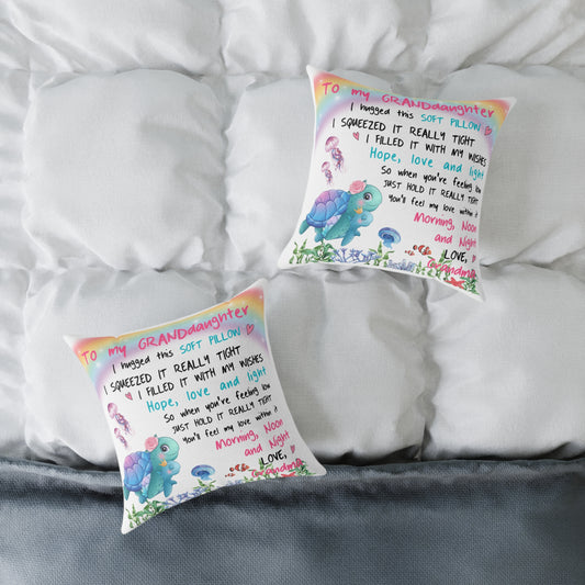 Granddaughter Inspirational Pillow, Soft Decorative Cushion, Comfort Gift, Birthday Present, Love and Support