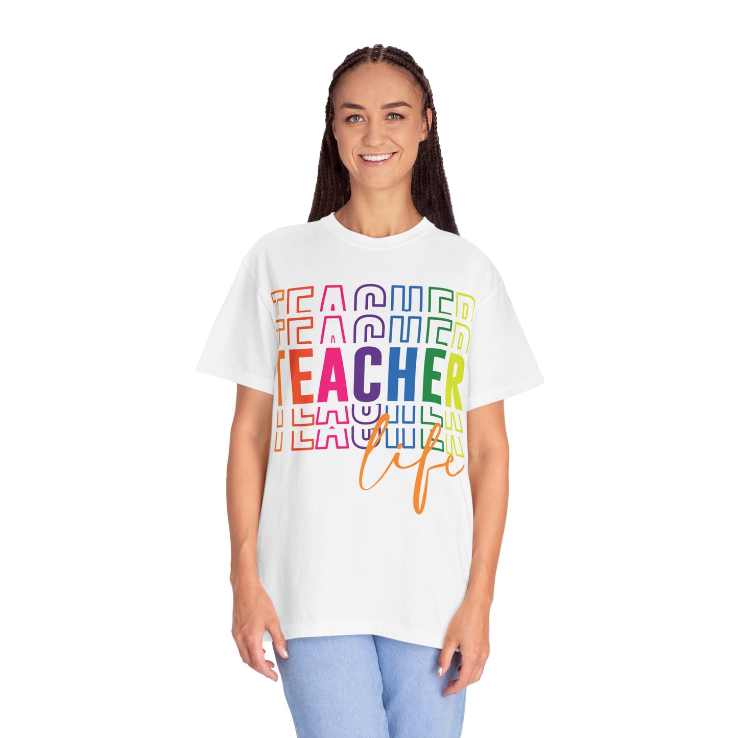 Vibrant Teacher Life T-shirt, Gift for Teachers, School Apparel, Teacher Appreciation Day, Classroom Wardrobe, Unisex Floral Tee