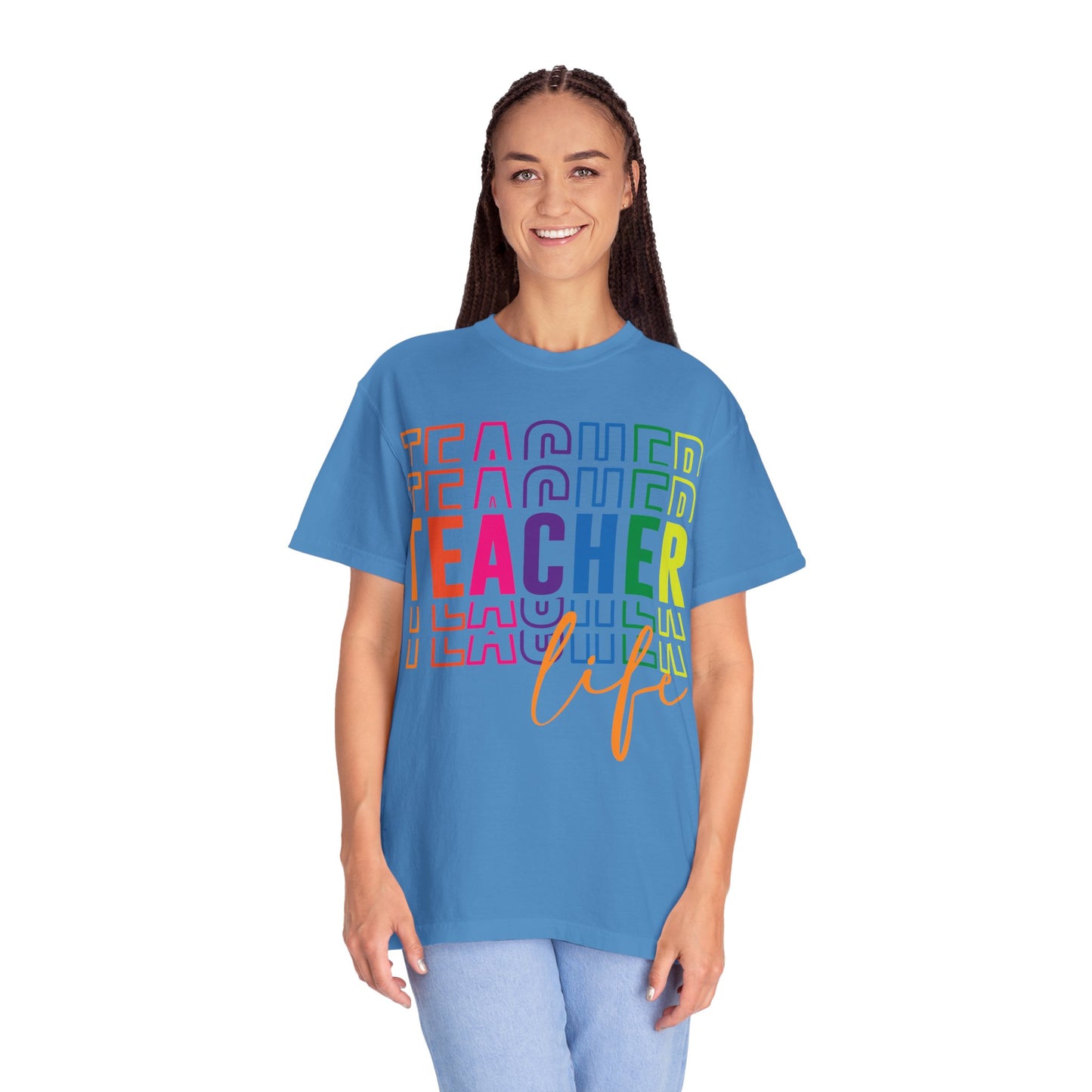 Vibrant Teacher Life T-shirt, Gift for Teachers, School Apparel, Teacher Appreciation Day, Classroom Wardrobe, Unisex Floral Tee