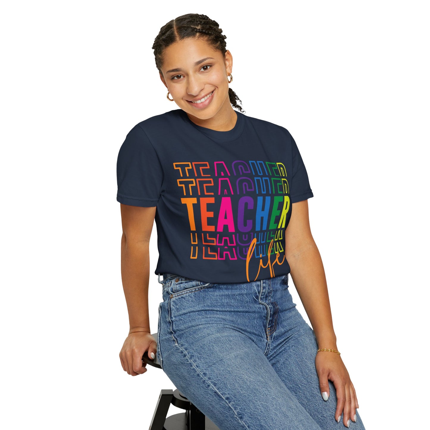 Vibrant Teacher Life T-shirt, Gift for Teachers, School Apparel, Teacher Appreciation Day, Classroom Wardrobe, Unisex Floral Tee