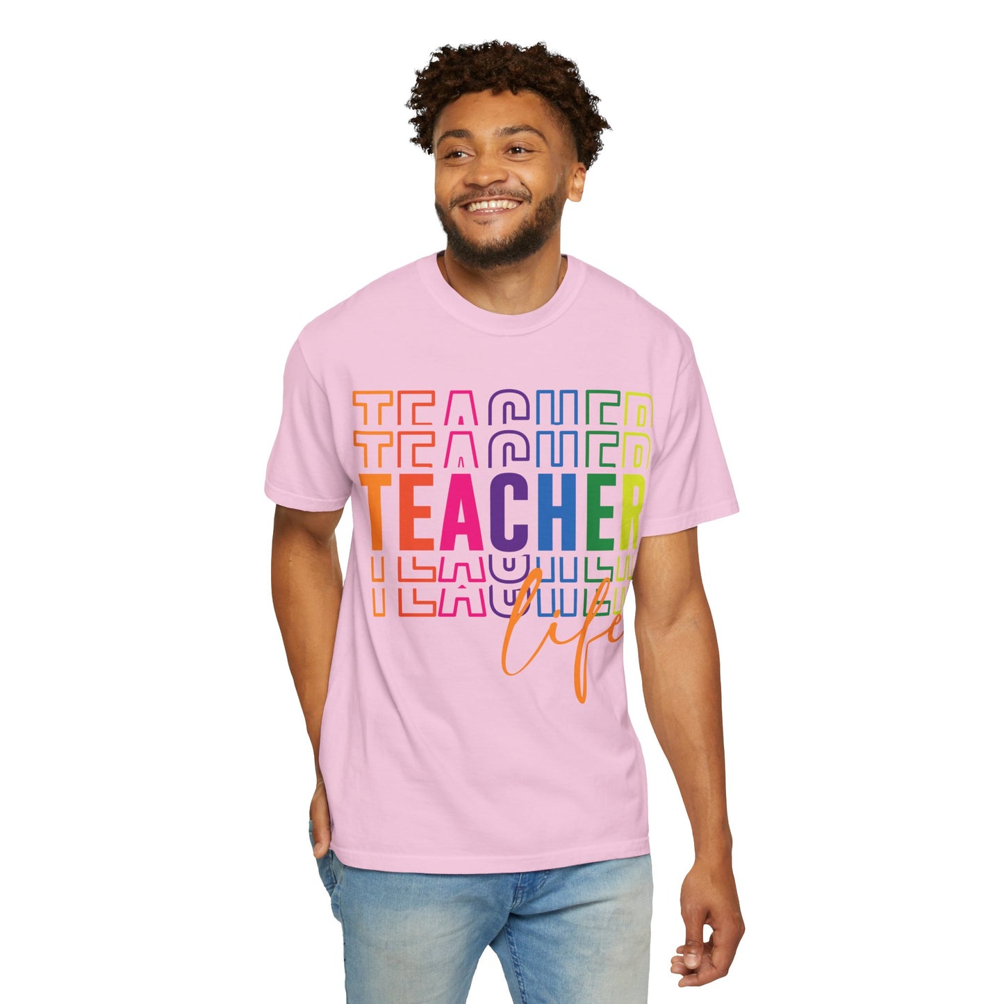 Vibrant Teacher Life T-shirt, Gift for Teachers, School Apparel, Teacher Appreciation Day, Classroom Wardrobe, Unisex Floral Tee